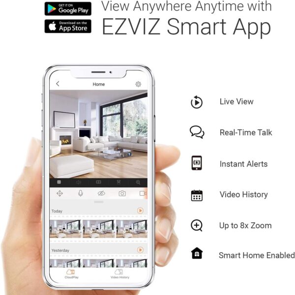 Timbre con Cámara Wi-Fi (Doorbell) de Batería Recargable / Libre de Cables / Uso Exterior Con Protección (IP65) / Cámara 3 Megapíxel / Llamada a la App / Incluye Timbre Para Interior Con Timbres Seleccionables / Ranura - Image 9