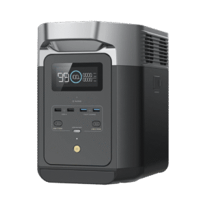 EcoFlow DELTA 2 MAX | Estación de Energía Portátil 2048Wh Litio LFP / 6 AC 2400 W (Max. 3400W) / 2 USB-C 100W / Capacidad para Aumentar Respaldo / Cargador de Coche 10A a 12.6V / Conectividad WiFi y Bluetooth (App) / Carga Solar 1000W