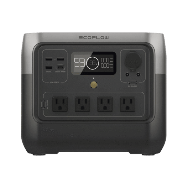 EcoFlow River 2 Pro | Estación de Energía Portátil 768Wh Litio LFP / 4 AC 800W (Max. 1600W) / 1 USB-C 100W / 3 USB -A 12W / Cargador de Coche 10A, 126W Max. / Conectividad WiFi y Bluetooth (App) / Carga Solar 220W Max.