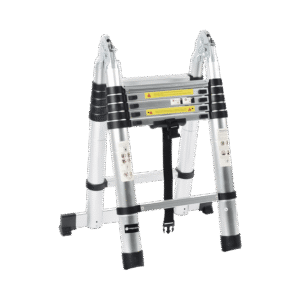 Escalera Telescópica de Aluminio Tipo Tijera de 1.9 + 1.9 Metros de Altura